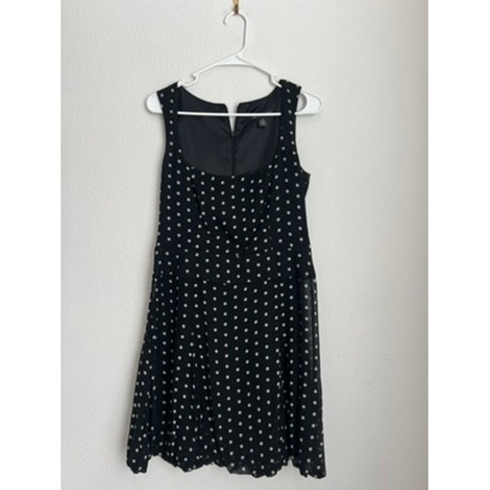 INC International Concepts Silk Polka Dot‎ Dress Black White Petite 6P